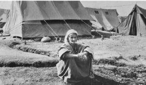 Hindustan Times A kashimri Pandit woman sitting outside her tent
