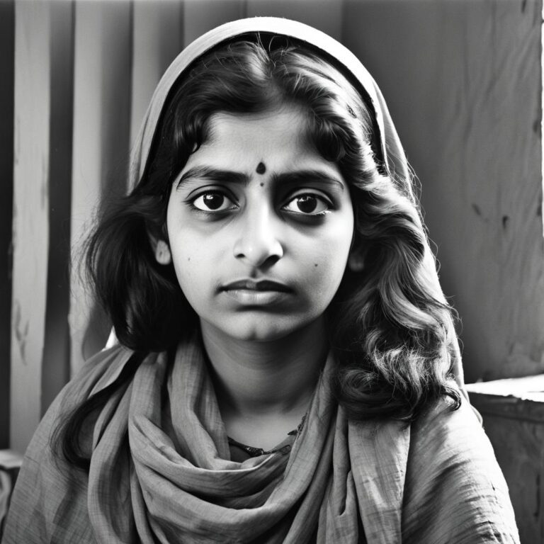 Portrait of Sarla Bhat, a young nurse from Anantnag, Kashmir, who dedicated her life to serving others."