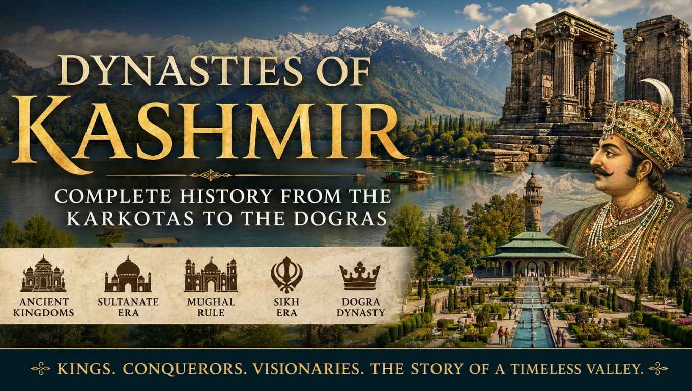 You are currently viewing Dynasties of Kashmir: Complete History from the Karkotas to the Dogras (2026 Guide)