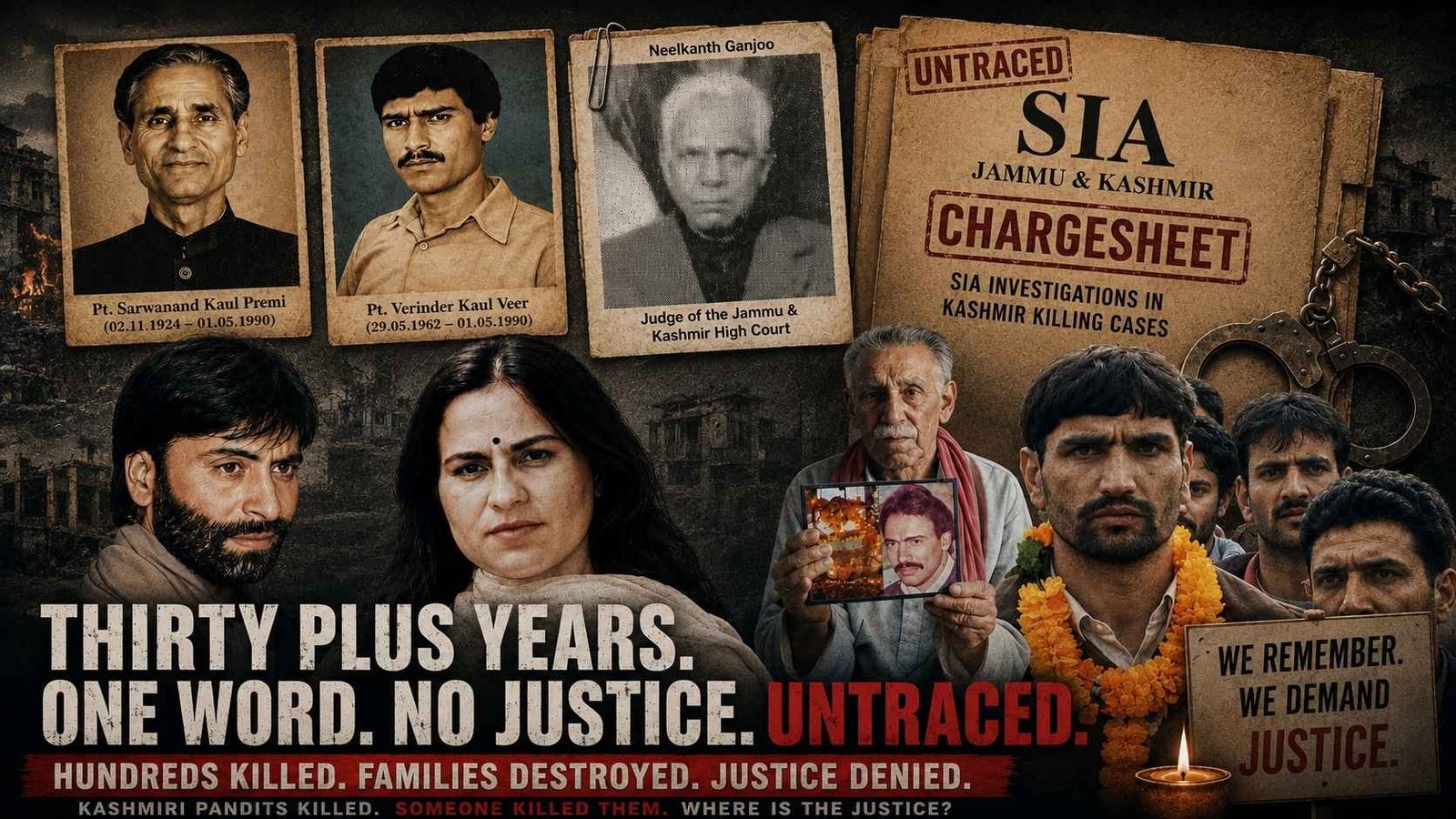 SIA Kashmir Cases examining Kashmiri Pandit murder cases, victims, case files and the decades-long demand for justice